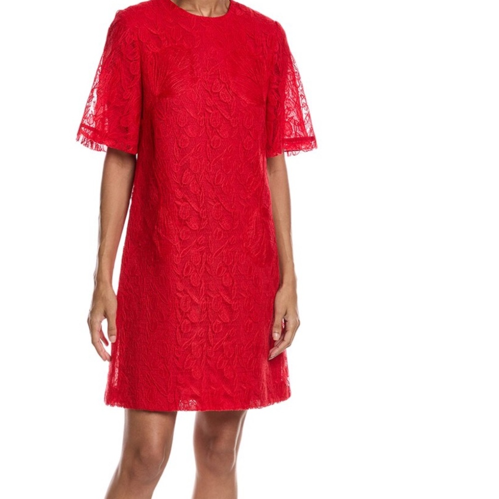 Lela RoseTulip lace Tunic Dress Red